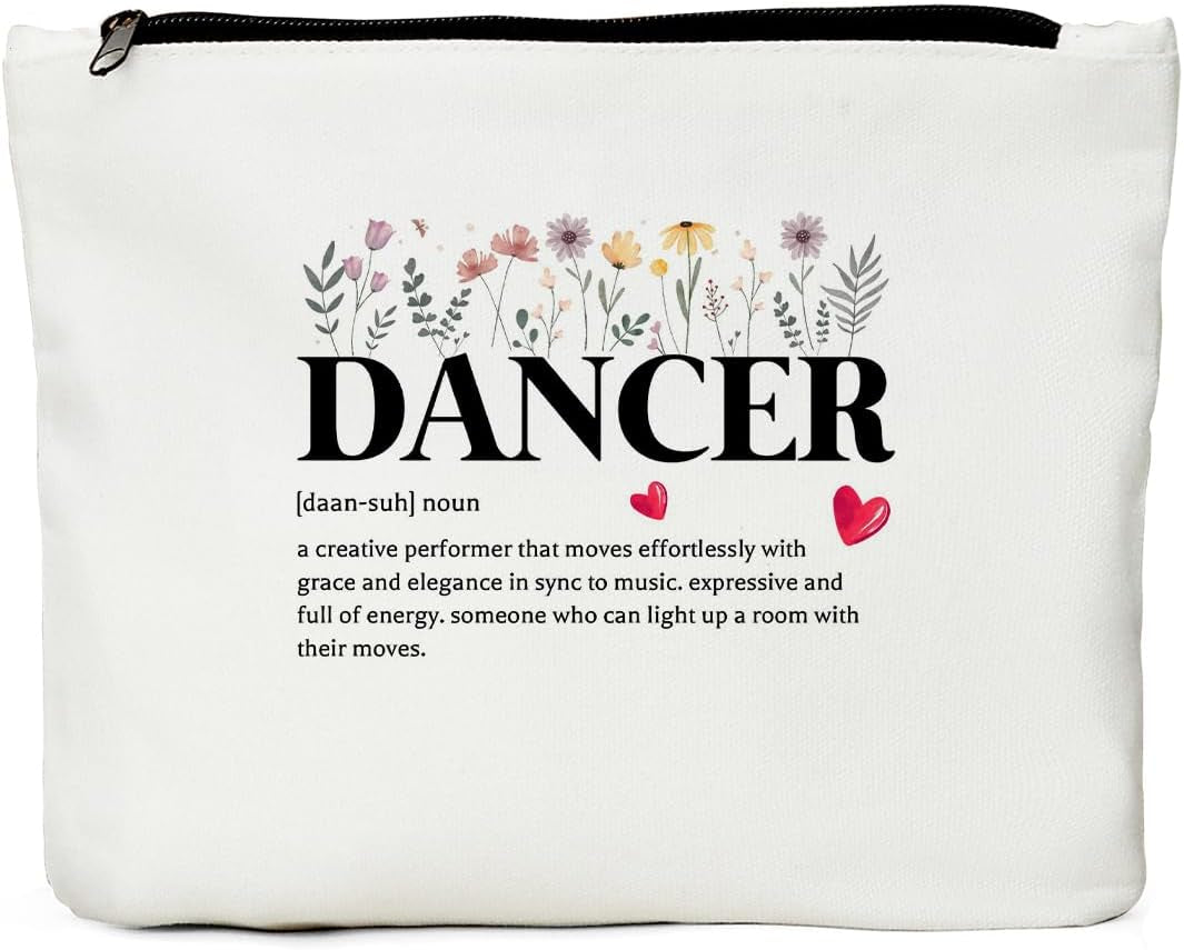 Dancer Definition Cosmetic Bag, Dance Dancer Gifts Makeup Bag, Dance Stuff, Dance Lover Gift, Dance Accessories, Birthday Graduation Gifts for Women Dance Sister Dance Lovers Dance Staff Dancer Friend